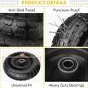 TICONN 4.00-6 Tire and Wheel Flat Free, 2 Pack 13" Solid Tires with 5/8" Axle Bore Hole and Double Sealed Bearings, Perfect for Wheelbarrow, Garden Cart, Wagon, Dolly (Black, 2PK)