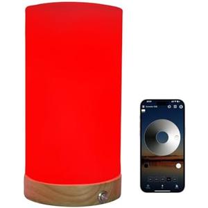 SHINGJIAO Revive - Red Light Lamp: Red Light for Sleep 660nm Melatonin Promoting Natural Sleep Aid, Bedroom & Nursery Nightlight (Milk Shade and Wood Base)
