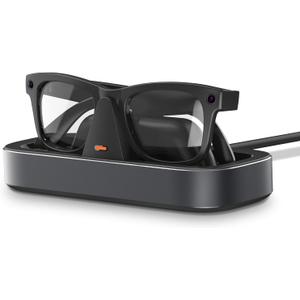 Charging Station for Meta Ray-Ban Glasses - Wayfarer, Skyler, Headliner & Oakley Meta HSTN Charger with LED Indicator, Space Gray