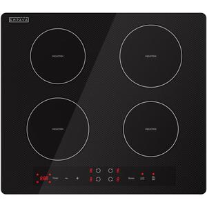 Empava 24” Electric Stove Induction Cooktop with 4 Power Boost Burners Smooth Surface Vitro Ceramic Glass in Black, 24 Inch