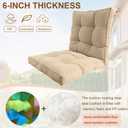 2 Piece Outdoor Patio Chair Cushions, Fade Resistant Outdoor Cushions for Patio Furniture, 6 inch Thickened Rocking Chair Cushions Set (Khaki, 24x24x6 inch - 2 Pieces)
