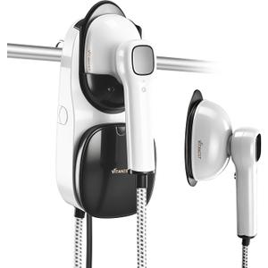 VITANEST 2-in-1 Steam Iron & Steamer, 1150W Turbo with 30s Heat-Up, 570mL Detachable Tank, 6 Modes, Self-Cleaning, Vertical & Horizontal Ironing for Home & Travel (White)