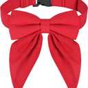 Malier Christmas Dog Collar with Bow tie, Classic Red Dog Christmas Collars for Girl and Boy, Cute Adjustable Holiday Puppy Collars for Small Medium Large Dogs Cats Pets (Medium, Red)