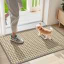 LEKEEPGO Door Mat Indoor Entrance 17"x29", Absorbent Indoor Door Mat, Non Slip Rubber Backing Inside Door Mats, Washable Floor Mat, Low-Profile Doormat for Front Door, Entryway, Entrance, Grey