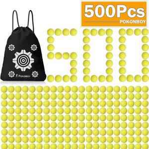 POKONBOY Upgraded 500-Round Balls Refill Pack Compatible with Nerf Rival Apollo, Zeus, Atlas and Artemis Blasters (Storage Bag Included)