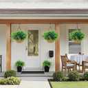 Artificial Hanging Plants Outdoor Artificial Hanging Fern POTS, UV Resistant Artificial Fern Baskets, Outdoor Patio Garden Home Decor