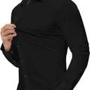 Alimens & Gentle Stretch Mens Dress Shirts Slim Fit Long Sleeve Casual Skinny Muscle Fit Wrinkle Free Button Down Shirt L