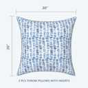 LVTXIII Outdoor Throw Pillows 20x20 Patio Waterproof Square Pillows with Piping Fade Resistant Accent Pillow for Spring Summer Garden Decoration, Set of 2, Pebble Blue