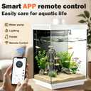3 Gallon Smart Aquarium Kit, APP Control, Auto Feeder, LED Light, Self-Cleaning Filter, Glass Desktop Tank for Betta/Tetra/Goldfish, Dual-Tank Feeding Supported, Divider Not Included