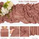 10 Pack Dusty Blush Cheesecloth Table Runner 10FT Boho Gauze Fabric Table Runner Vintage Rustic Sheer Runners for Wedding Party Bridal Baby Shower Long Table Decorations