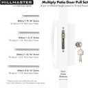 HILLMASTER Sliding Glass Door Handle with Mortise Lock and Key Cylinder,Patio Door Lock with Key Replacement Patio Door Handle Set Sliding Door Lock Fits 3-15/16" Screw Hole Spacing,Reversible Design