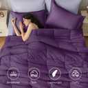 JOLLYVOGUE Queen Comforter Set, Ultra-Soft Bed in a Bag Queen Size 7 Pieces, Oeko-TEX Certified Bedding Set with Down Alternative Comforter, Sheets, Pillowcases & Shams, Purple & Lavender