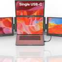 Triple Boost 14 Pro | Premium Triple Portable Monitor Extender | Full Aluminum | Quad Screens | 314 FHD 1080P HDR IPS | USB-C & HDMI | Compatible with 11-18 Laptops