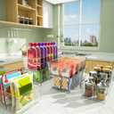 BALEINE Clear Plastic Storage Bins with 3 Removable Dividers, Pantry Organization, BPA Free Stackable Refrigerator Organizers and Storage for Kitchen Fridge Cabinet Bathroom (10.5x6.1x3.5, 4PK)