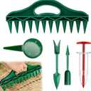5 Piece Seed Spreader Set, 2025 Upgraded Seed Dispenser Set, 12-Hole Digger Seed Planter Tool for Lawn Garden Farm Yard