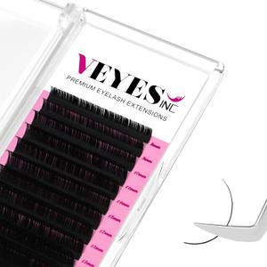 VEYES INC Classic Volume Lash Extensions 0.03-0.20 J/B/L/C/CC/D/DD Curl Mixed & Single Length Tray, Premium Silk Eyelashes, Professional Supplies for Lash Techs(Matte Black 0.05 C 14mm)