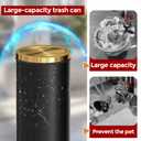 30L/8GAL Gold Brass Kitchen Trash Can,Tall Commercial Garbage Can with FILP Lid,Black and Gold Trash Can for Kitchen,Shopping mall,Elevator gate,Airport, Hotel,Commercial (Black)