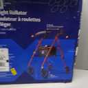 Medline Superlight Folding Aluminum Mobility Rollator Walker, Red, 250 lb. Weight Capacity, 6" Wheels, Adjustable Arms and Seat, Foldable Rolling Walker for Seniors