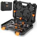 Oil Filter Wrench Set, 8 Piece Adjustable Oil Filter Wrenches 2-3/4" to 5-1/4", 9" & 12" Universal Oil Filter Removal Tool with 1/2" to 3/8" Adapter, Organized in Storage Case (8-Piece Set)