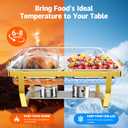9.5QT Chafing Dishes for Buffet 4 Pack with 7 Pans Glass Lid, Gold