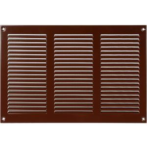 Repa Market 12x8 Inch Air Vent Cover/Brown Galvanized Steel Louvered Grill Cover with Mesh Screen/Wall or Ceiling Vent/Durable Flush Mount HVAC Register for Indoor and Outdoor Ventilation, Brown