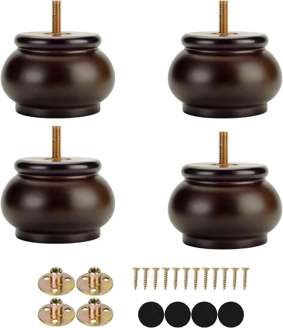 Maricome 2 Inch Round Furniture Feet Predrilled M8 Bolt Screw in Set of 4 Mid Century Replacement Bun Feet for Sofa Couch Ottoman (Height: 2.36 In/6CM) Maricome 2 Inch Round Furniture Feet Predrilled M8 Bolt Screw in Set of 4 Mid Century Replacement Bun Feet for Sofa Couch Ottoman (Height: 2.36 In/6CM)