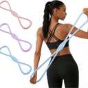 Resistance Bands, Figure 8 Resistance Bands for Women Men, 8 Shaped Resistance Rubber Band for Arms, Back, Shoulder Stretch with Handles, Not Break, Portable (Blue)