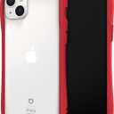 iFace Reflection Designed for iPhone 14 Plus Case (6.7")  Cute Shockproof Hybrid [9H Tempered Glass + Bumper] Wireless Charging Compatible Clear Protective Cover for Girls, Women - Red