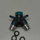 2WAYZ Hose Splitter 2 Way Heavy Duty Outdoor Faucet and Garden Connector - Water Spigot Splitter - Durable All-Metal Y Adapter with Shut-Off Valve - 4 x 4 x 1.5 Inches