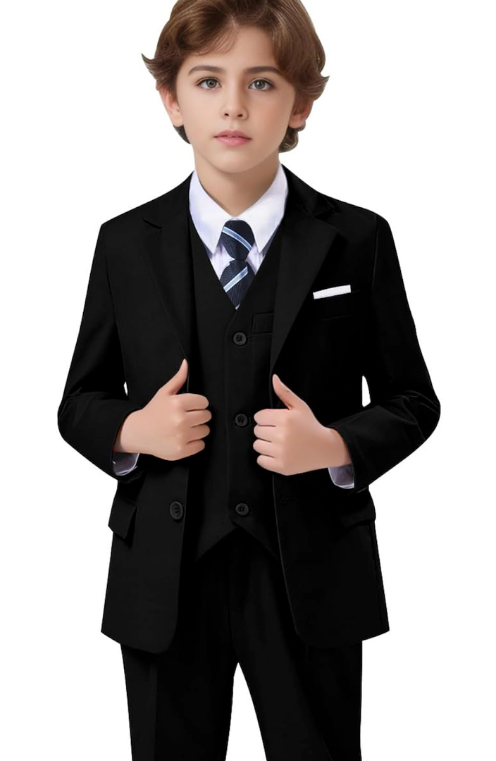 Boys' Formal Suit Set Adjustable Waist Suits for Toddler Boy Wedding School Dress Clothes 4T