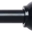 3/4" Standard Decorative Adjustable Curtain Rod,Heavy Duty Curtain Rods Set for Windows,30 To 122 Inch, Black