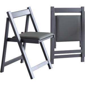 FUNROLUX Folding Dining Chairs with Padded Seats 2 Pack Wooden Folding Chairs for Kitchen Table Event Party Indoor 198LB Weight Capacity (Grey) FUNROLUX Folding Dining Chairs with Padded Seats 2 Pack Wooden Folding Chairs for Kitchen Table Event Party Indoor 198LB Weight Capacity (Grey)