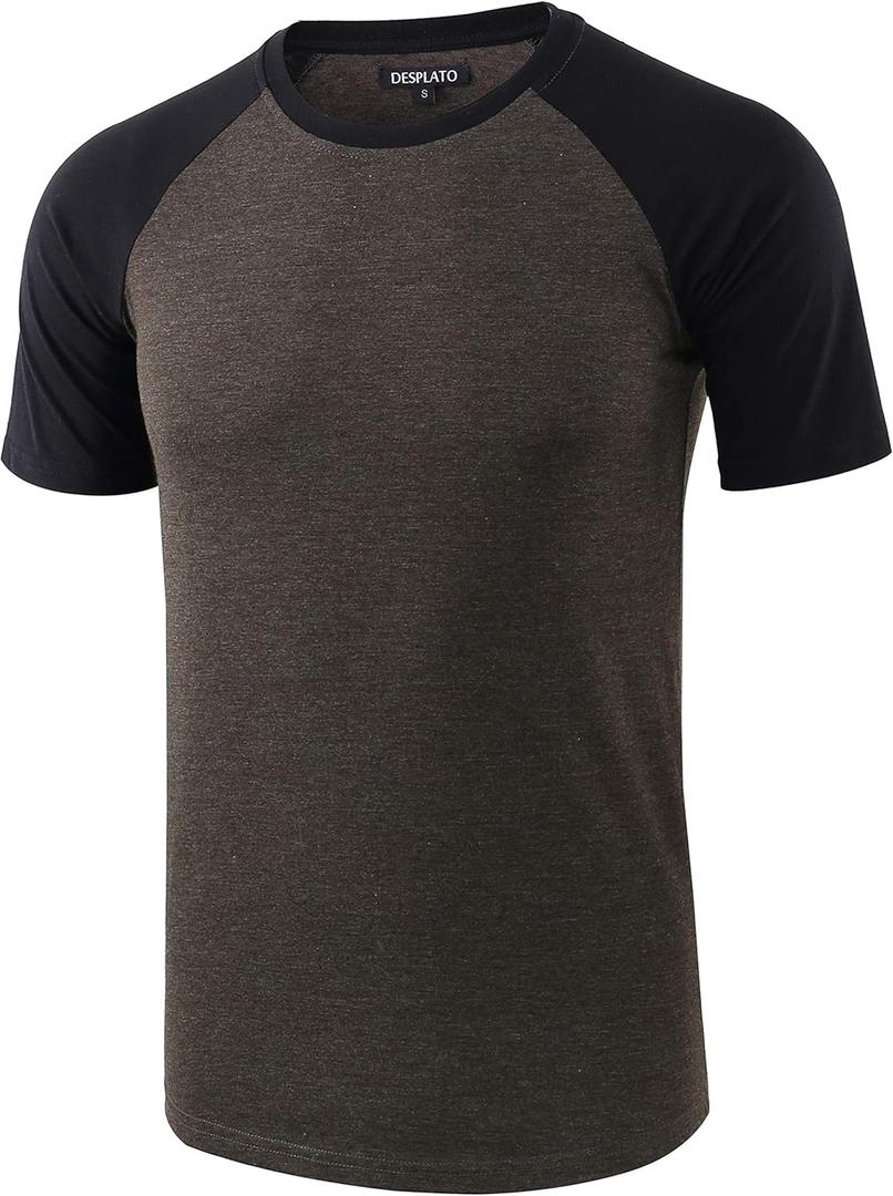 Mens Casual Basic Vintage Active Short/Long Raglan Sleeve Crew Neck Running Hiking T Shirt Large Mens Casual Basic Vintage Active Short/Long Raglan Sleeve Crew Neck Running Hiking T Shirt Large