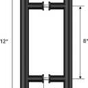 SMARTSTANDARD 12'' Push Pull Sliding Barn Door Handle, Double-Sided Barn Door Handle Black Set, 1 Pack