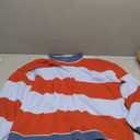 Fnortc Women's Chunky Knit Striped Sweaters Casual Long Sleeve Crew Neck Oversized Pullover Sweater Winter Fall Spring Tops(Brown, S)