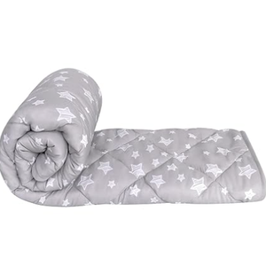 Baby Blanket for Boys and Girls, Soft Cozy Toddler Comforter Quilted with Grey Star Print, Ultra Soft and Comfortable Down Alternative Crib Comforter, 39x47 Inches