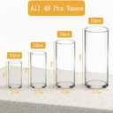 48 Pack Clear Glass Cylinder Vases - 4,6,8,10 Inch Tall, Multi-Size Hurricane Candle Holders for Table Centerpiece, Wedding Home Decor, Flower Arrangement