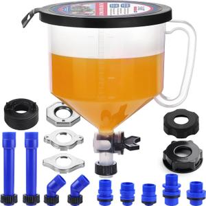 SMART JERRY - Coolant Bleeder Kit, Radiator Burping Funnel, No-Spill Coolant Funnel Kit, Radiator Flush Kit, Universal Radiator Funnels (2026 Upgrade: Added 2 Caps for Broader Compatibility)