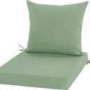 Outdoor Cushions for Patio Furniture, Waterproof Outdoor Chair Cushion w/Fade-Resistant, Removable & Machine-Washable Cover, 22x22 Inch, Deep Seat Sofa/Couch Pads Replacement, Sage Green