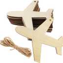 30 Pack 4 Inch Wood Airplane Crafts Unfinished Wood Plane Cutouts Wooden Airplane Hanging Ornaments DIY Airplane Craft Gift Tags for Home Party Decoration Craft Project