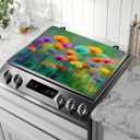 Stove Top Cover for Electric Stove Protector,Colorful Flower Spring Floral Heat Resistant Glass Top Stove Cover Protector Ceramic Countertop Decoration Pad for Kitchen Top Covers 28.5'' x 20.5''