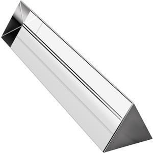 Amlong Crystal 6 inch Optical Glass Triangular Prism for Teaching Light Spectrum Physics and Photo Photography Prism, 150mm