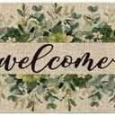 Artoid Mode Eucalyptus Floral Leaves Welcome Spring Doormat, Summer Decor Low-Profile Switch Rug Door Mat Floor Mat for Indoor Outdoor 24x72 Inch
