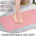 SONGZIMING Pebble Bath Mat for Bathtub to Anti Slip Bathtub Mat in Shower with 16 Inches by 35 Inches (Pink)