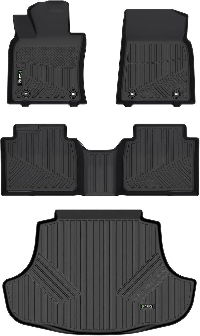 HAFIDI All Weather Car Floor Mats & Cargo Liner for Lexus ES 2019-2024 (ES350/ES300h) & 2025 ES300h Custom Fit Full Set Accessories - Black