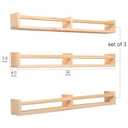 Nursry Shelves 32 inches Set of 3,Wood Floating Nursery Book Shelves for Wall,Wall Bookshelves for Kids,Transform Your Nursery into a Safe & Stylish Haven with Natural Wood Floating Shelves.