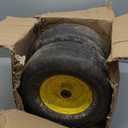 Set of 2-13x6.50-6 Smooth Hollowmatic 5/8 Inch Axle Yellow Wheel - Compatible with JD TCA19309 TCA16946
