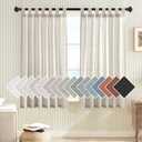 H.VERSAILTEX Natural Linen Curtains Linen Textured Semi Sheer Curtain Light Filtering Tab Top Window Treatments Panels Highly Durable Curtain Panels for Bedroom (2 Panels, 52" x 54", Pale Oak)