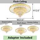 HAIXIANG LED Chandelier for Dining Room Modern Crystal Ceiling Chandeliers Light for Bedroom Living Room Lights with 40W LEDs Dimmable Bulbs Silver Lighting Fixtures