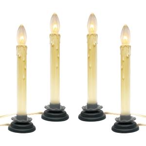 7 Inch Christmas Window Candles, Vintage Electric Window Candles Lights with 7 Watt Clear Bulbs, Christmas Candle Lights for Home Table Holiday Xmas Decor- 4 Pack